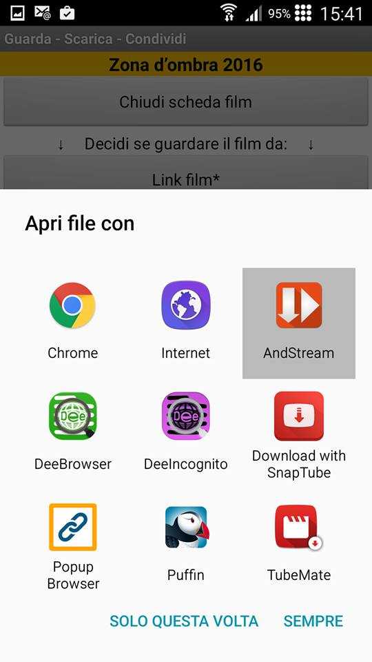 App android x scaricare film